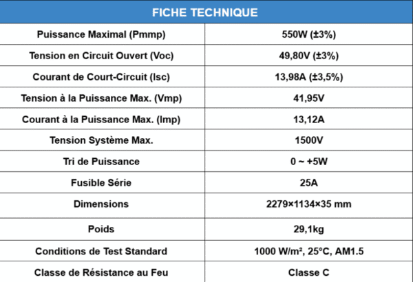 PANNEAU SOLAIRE CSUN550-144MH – Image 2